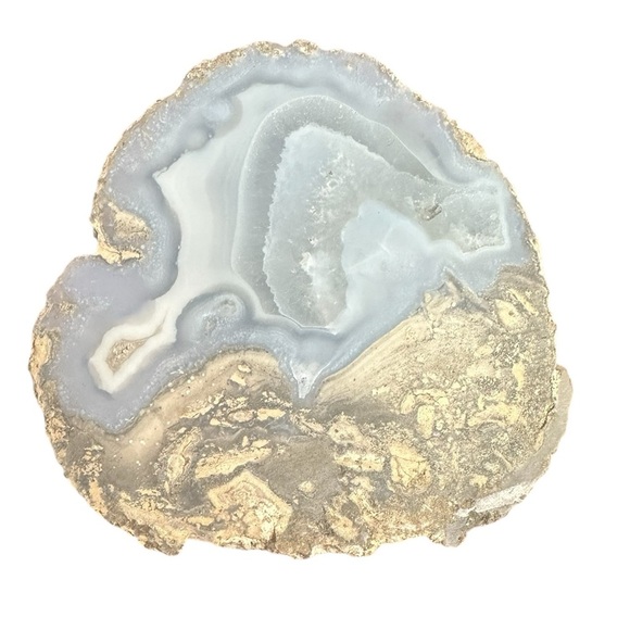 Elegant Natural Agate Blue 4” x 4 1/5” - Picture 3 of 3